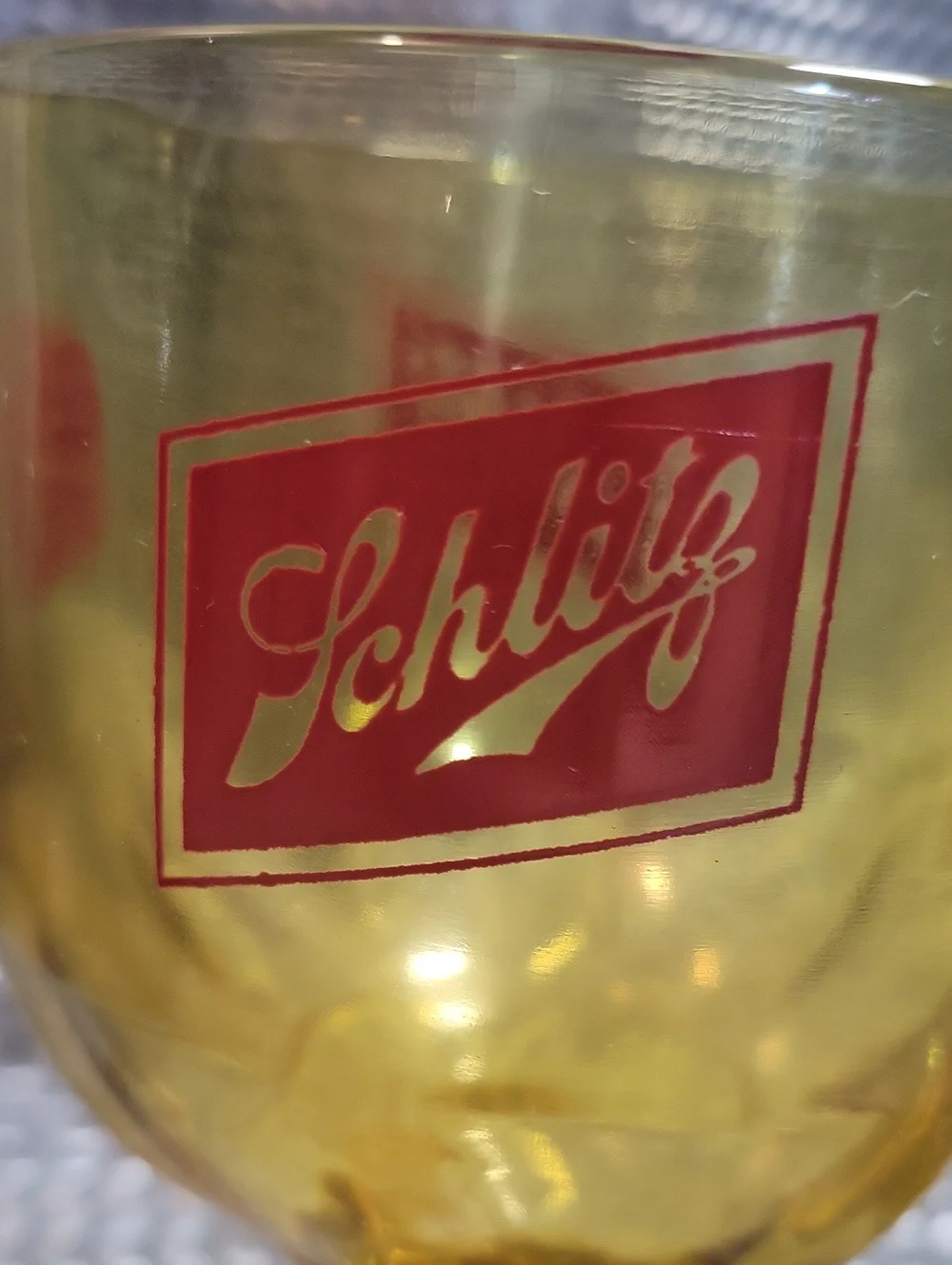 Vintage Schlitz Amber Goblet Glasses - Set of 2
